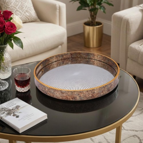 Round sunburst antique gold - round,