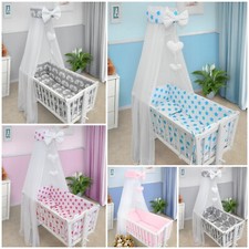 BABY NURSERY CANOPY DRAPE MOSQUITO NET WITH HOLDER TO FIT CRIB 