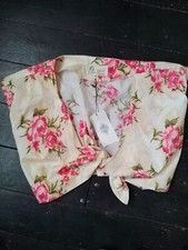 Tara Starlet Vintage Style Floral Knot Top Size M/L Bnwts