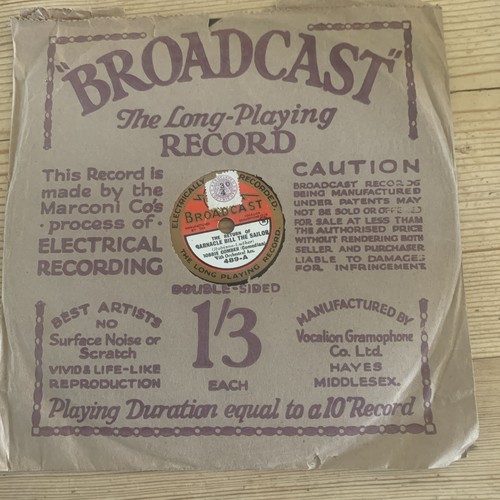 78rpm record broadcast - 8", :