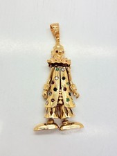 9ct Yellow Solid Gold Large Clown Pendant