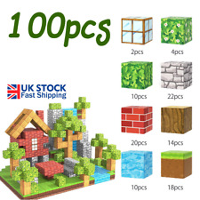 Minecraft Style Magnetic Blocks 100 Piece Construction Toy Imaginative Play Kids