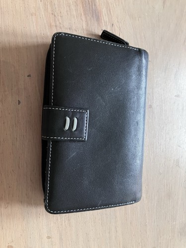Black tula leather purse - black,