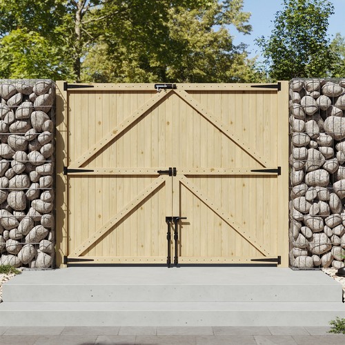 Driveway gate wooden double - wooden,