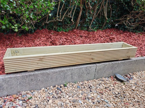 Long wooden decking planter - long,