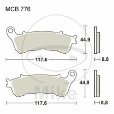 PAIR OF SINTERED BRAKE PADS SV