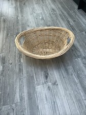 Vintage Oval Wicker Laundry Storage Basket ( 23" x 16” x 8”)
