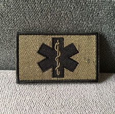 Embroidered MEDIC NURSE Paramedic Hook Loop Patch Fastener Badge Emblem Green