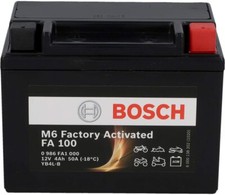 BATTERIA BOSCH SIGILLATA M6 FA100 YB4L-B YTX4L-BS PIAGGIO ZIP FAST RIDER RST 50 