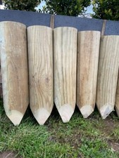 Garden path edging stakes, half round 16" long, Pack of 30, treated brown