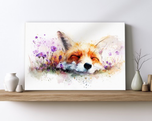 Sleeping fox canvas print - sleeping,