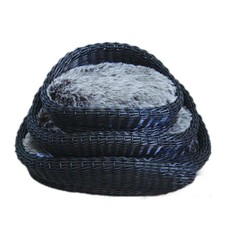 Handmade Oval Padded Wicker/willow dog& cat basket, sofa basket,Dark  