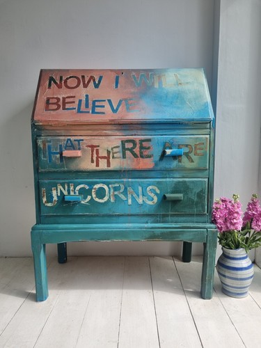 Painted bureau cabinet - painted,