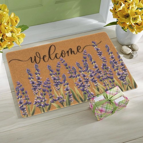 Spring lavender welcome door - spring,