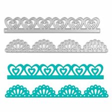 2 pieces BORDER Edge HEARTS & DAISY FLOWERS 2 Metal Cutting Dies 11.5cm + 12.5cm