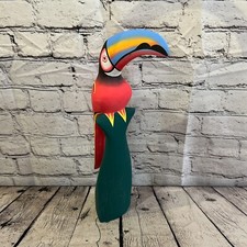 40cm Dark Red Toucan Bird Ornament Statue Fair Trade Hand Made Carved Wood