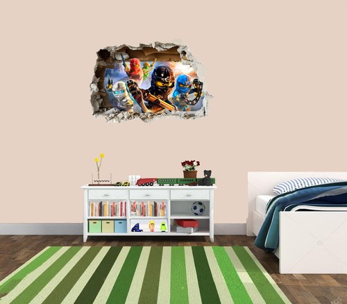 Smashed wall mural ninjago - 3d,