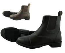 Mark Todd Synthetic Front Zip Short Riding Jodhpur Boot Black/Brown Unisex 37-42