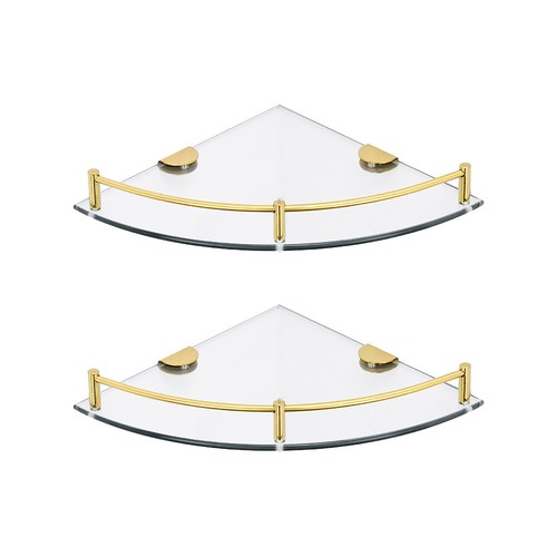 Bathroom glass corner shelf - 2x,