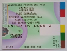 STATUS QUO CONCERT TICKET STUB