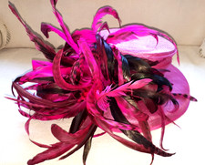 MY HAT by Gwynther-Snoxells English Millinery pink abaca/sisal & plumage