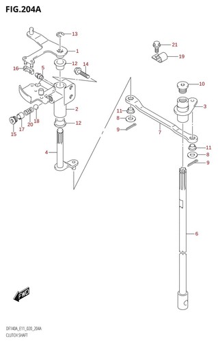 Suzuki genuine pin dt65 - pin, marine