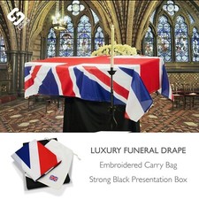 Union Jack Coffin Drape 8x5ft British Funeral Organic Cotton Bag & Luxury Box