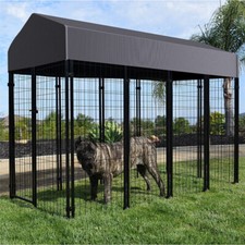 XXXL Metal Dog Run Kennel Rustproof Dog Pen House Playpen High Fence with Cover