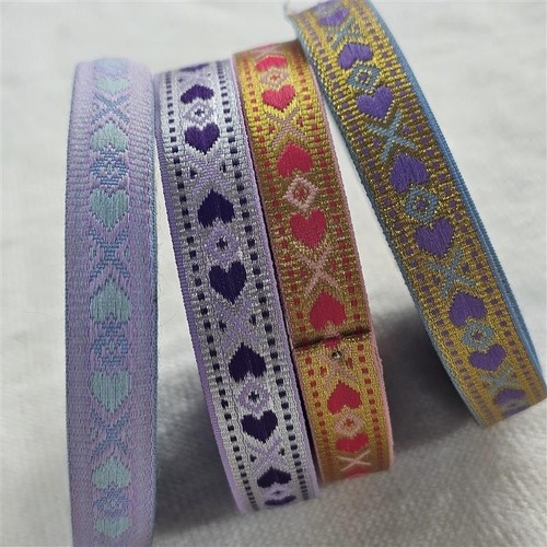 Hearts jacquard ribbon trim - hearts,