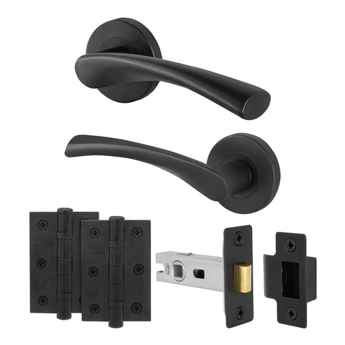 Black door handles curved - door,