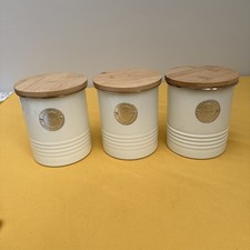 TYPHOON Living Set of 3 Tea Coffee Sugar Canisters Storage Tins 1.0 L