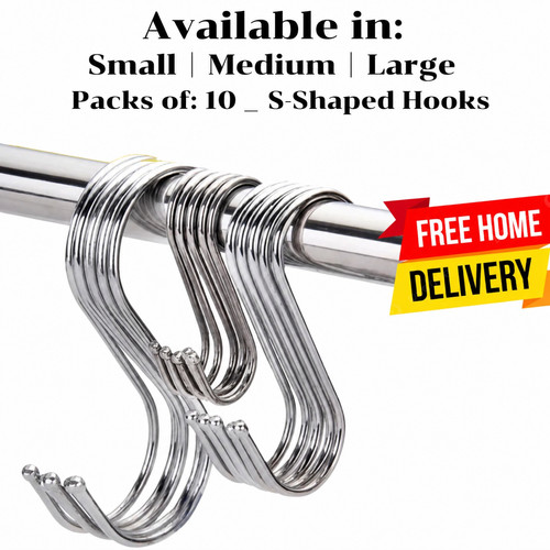 10x stainless steel hooks - stainless,