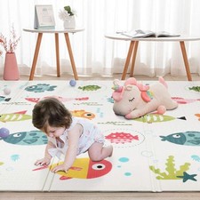 Extra Large 2 Side Baby Play Mat Crawling Soft Folding Cartoon Waterproof Carpet