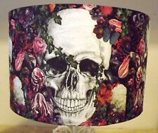 Gothic Skull Lampshade shabby Chic Floral roses Halloween   Free Gift 