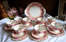 21 Piece Tea Set Royal Albert 'Serena' Fine English Bone China