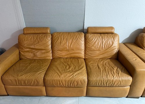 Natuzzi italian leather 3pcs - leather,