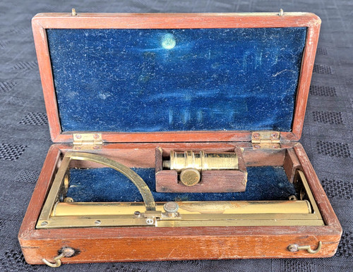 Vintage brass inclinometer - vintage,