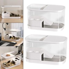 Turtle Tank Aquarium with  Climbing Amphibians Feeding Box Terrapin Accessories
