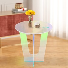 Iridescent Coffee Table Acrylic Side Table End Table For Living Room 17.7*20.3in