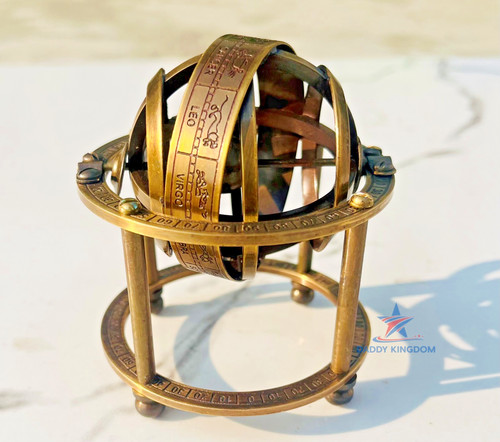Antique brass armillary sphere - armillary,