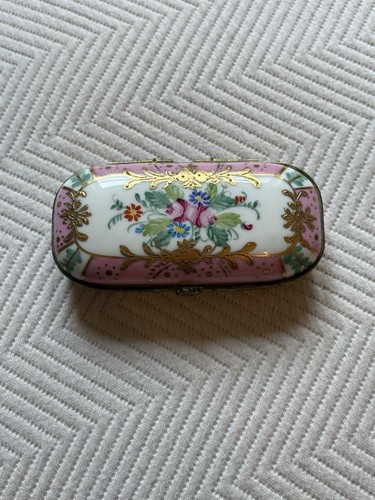 Small porcelain floral hinged - small,