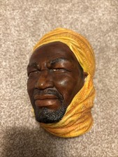 BOSSONS CHALKWARE Nigerian Man Wall Hanger Hand Painted Made In England Rare