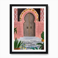 Moroccan Door Art Print Framed