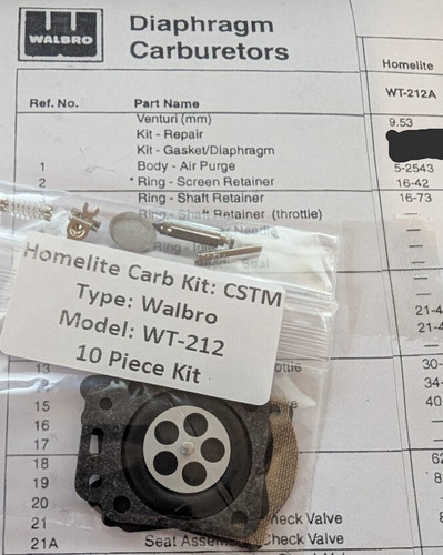 Walbro 212 carburetor - walbro,