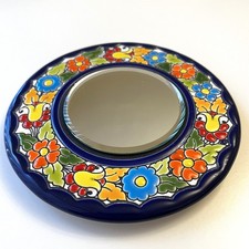 Small Floral Ceramic Mirror -