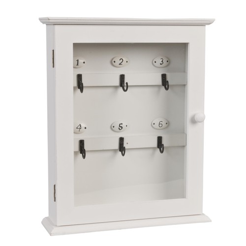 White wooden key box - key, holder