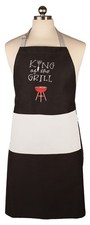 MU Kitchen Adjustable Cotton Designer Apron, 35-Inches, King of The Grill