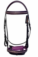 Equipride Padded Comfort Bridle with Diamante Browband Size Full-Shetty Purple