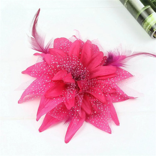 Flower feather fascinator - feather,