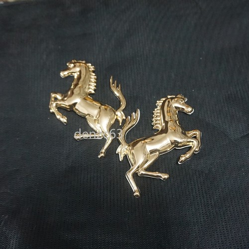 Pair gold chrome horse - pair, metal